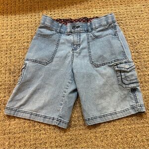 Y2K Women’s Small Lee Cargo Jean Shorts Jorts Light Wash